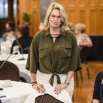 Dr. Hinemoa Elder stands at perinatal maternal mental health policy roundtable